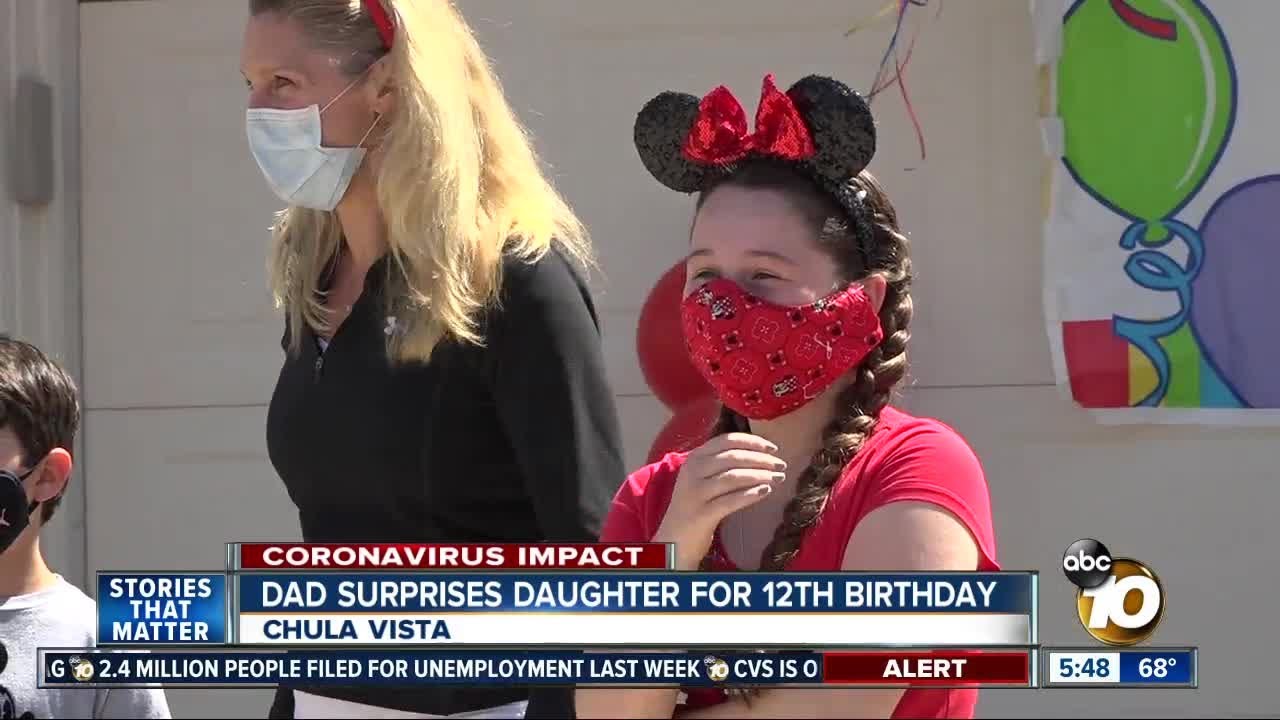 Dad surprises daughter during Stay at Home Order YouTube