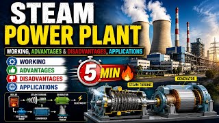 Steam Power Plant | Working, Advantages &amp; Disadvantages, Applications| 5min🔥