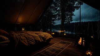 Fall into Sleep Fast In a Tent on Rainy Night | Rain Sounds and Thunderstorm | Better Sleep ASMR