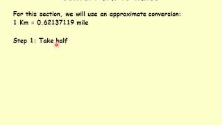 Converting between Miles and Km