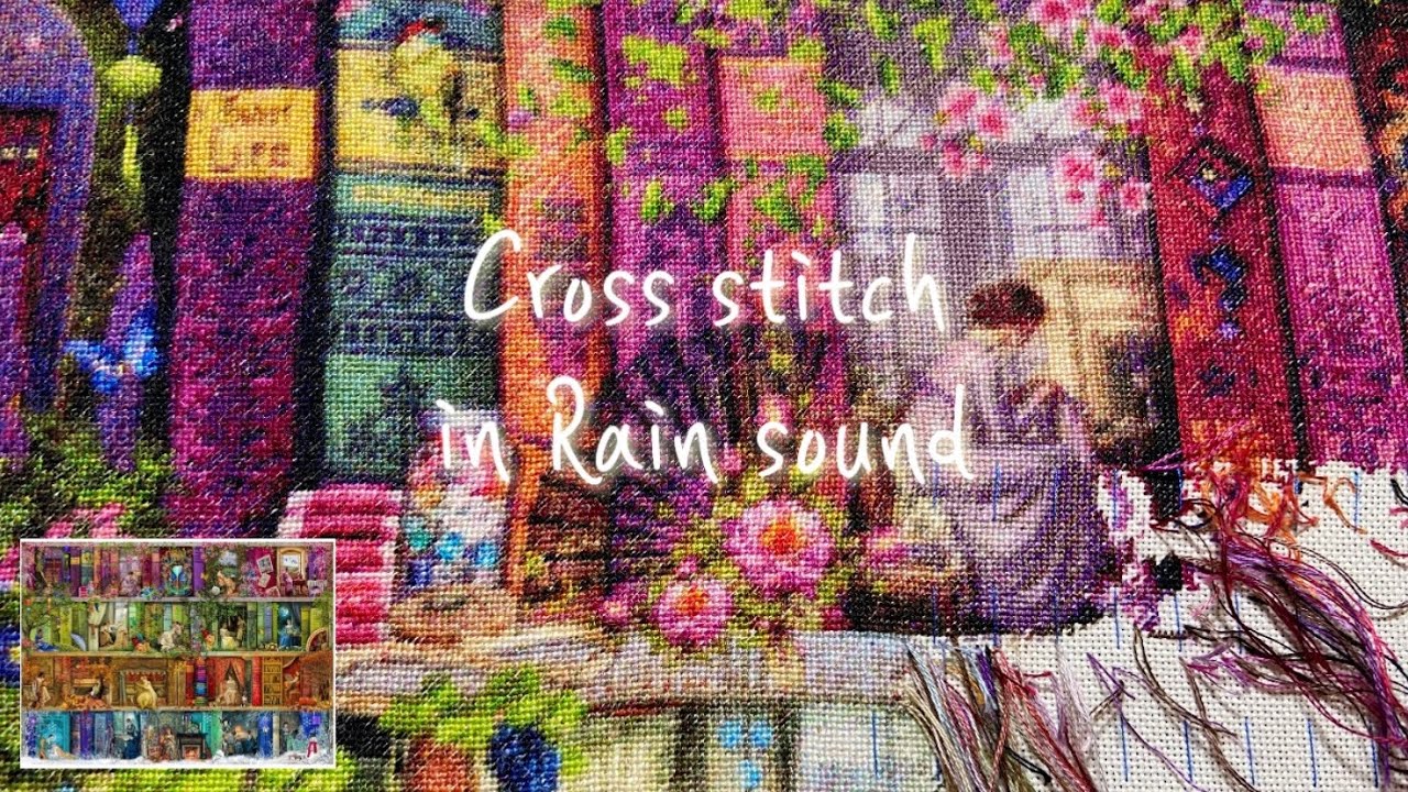 Cross stitch with rain sound/ ASMR/Stitch with me [HAED] page14