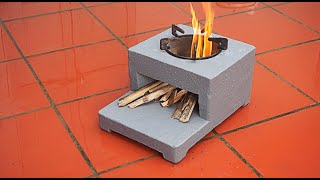 Creativity from styrofoam and cement boxes - How to make a wood stove easily and conveniently