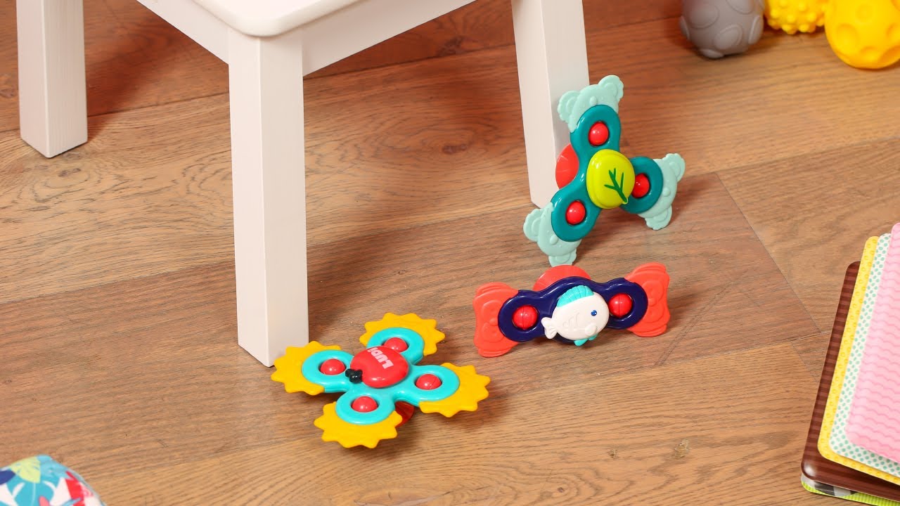 3 Jouets Spinner Ventouse Pour Bébé - Formes Abeille, Papillon, Coccinelle - Rotation Avec Grelots, Jouet De Bain - Éducatif Et Amusant
