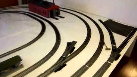 Atlas O Scale 2 rail Train temporary Layout for Christmas Under construction before completion