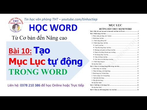 Hướng dẫn tạo mục lục tự động trong Word