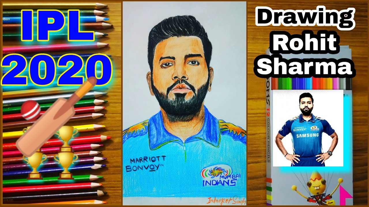 Rohit Sharma painting | Portrait drawing, Pencil sketch portrait, Celebrity  drawings