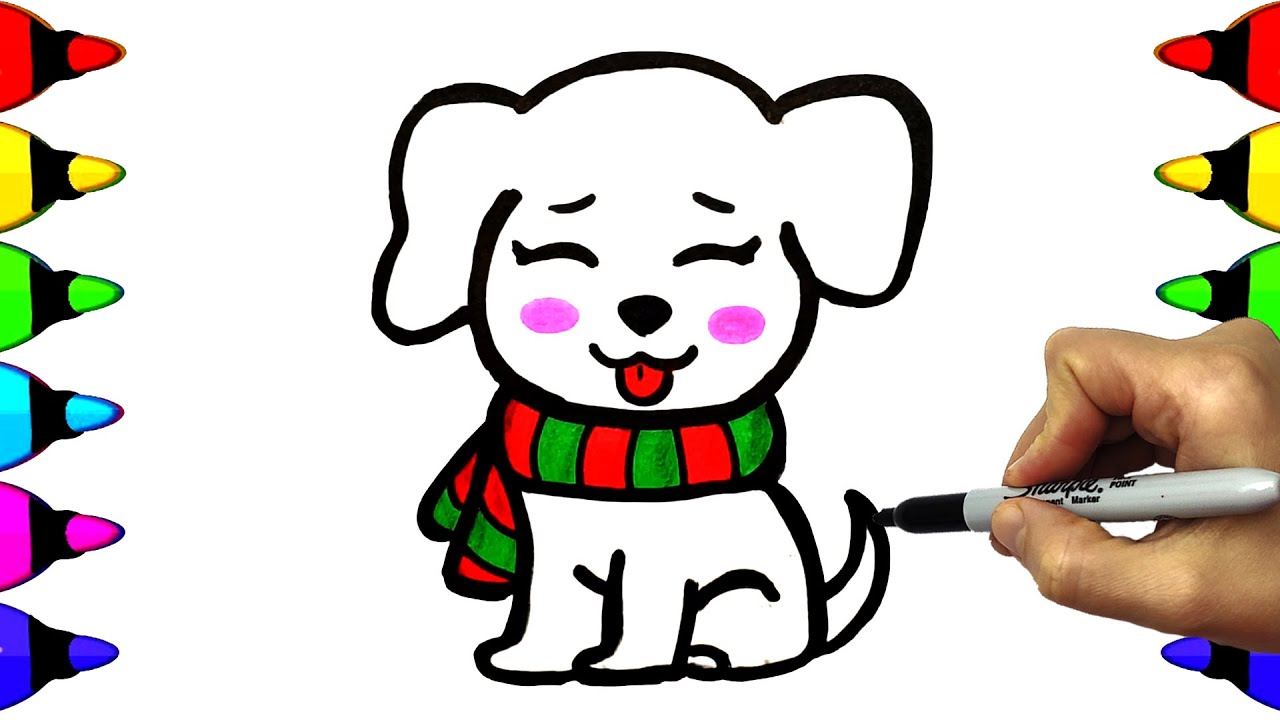 Step by step tutorial easy puppy cute dog drawing for beginners