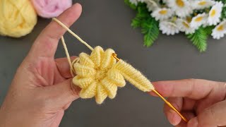 Wow!.  Amazing!.. Super Easy Crochet Tunisian Knitting Flower  Motif  Tığ İşi Şahane Motif Örgü...