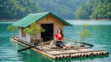 Build a HUGE Floating Bamboo Cabin with DIY Water Propeller | From Start to Finish