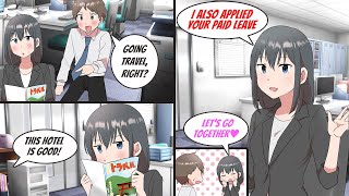［Manga dub］My senpai at work wants to go travel with me and...［RomCom］