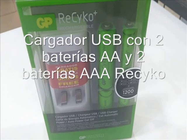 Cargador Pilas Recargables Aa Y Aaa + 2 Pilas Aa Corte Autom