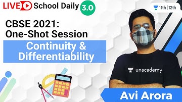 Class 12 | CBSE 2021 | Continuity & Differentiability- One Shot | Unacademy Class 11&12 | Avi Arora