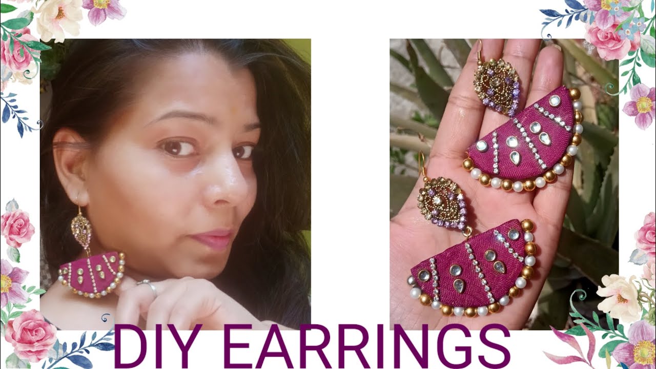 DIY cute purple earrings! Easy diy earrings! fabric earrings! Trendy