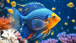 Aquarium 4K VIDEO (ULTRA HD) 🐠 Calming Underwater Ambience - Tranquil Aquarium Sounds