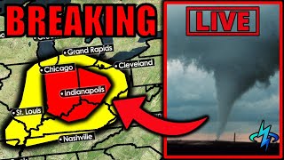 🔴BREAKING NEWS: Tornado Warning in Indiana! | Footage/Radar Coverage(05/07/24)