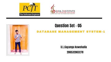Question Set 05 | Database Management System | Java Institute