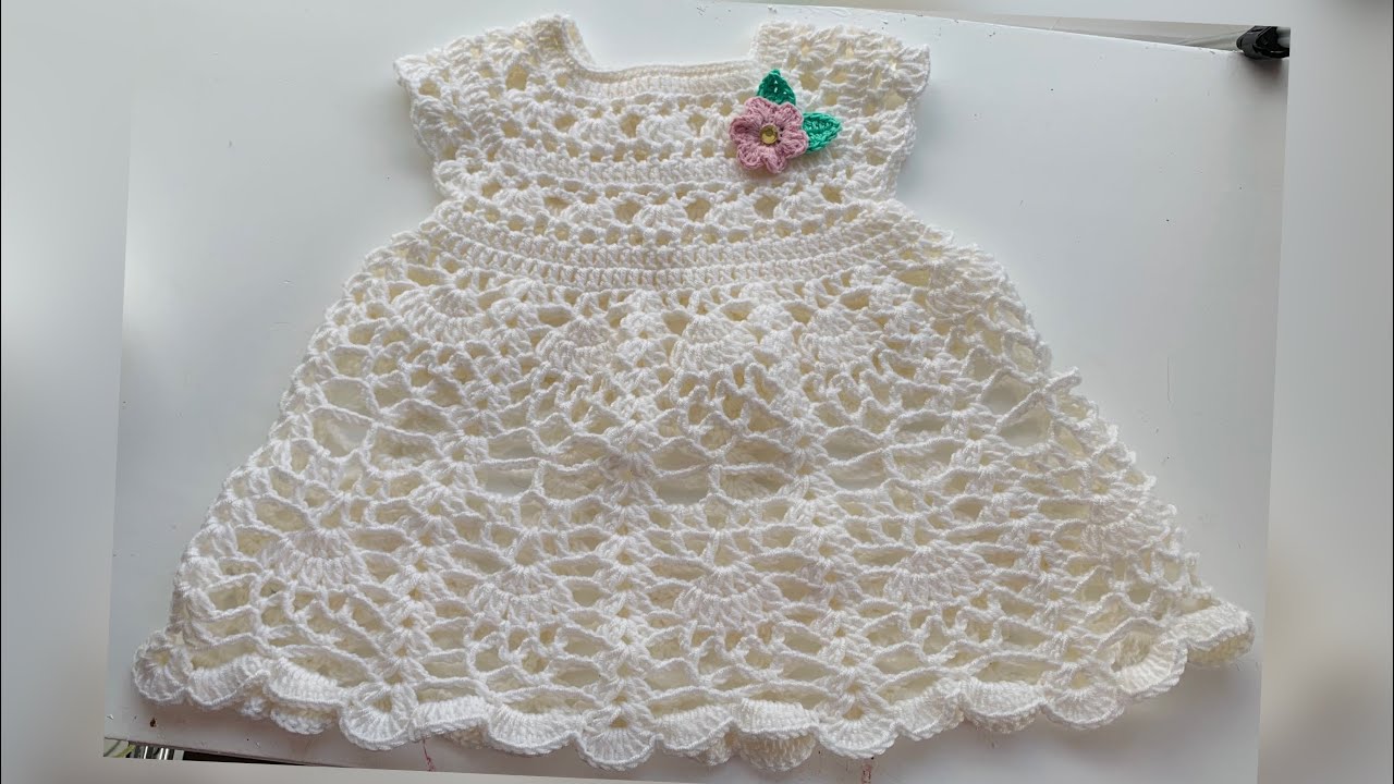 Campo de minas Artístico malla Vestido para bebe tejido a crochet 0 a 3 meses / tejidosbebe - YouTube