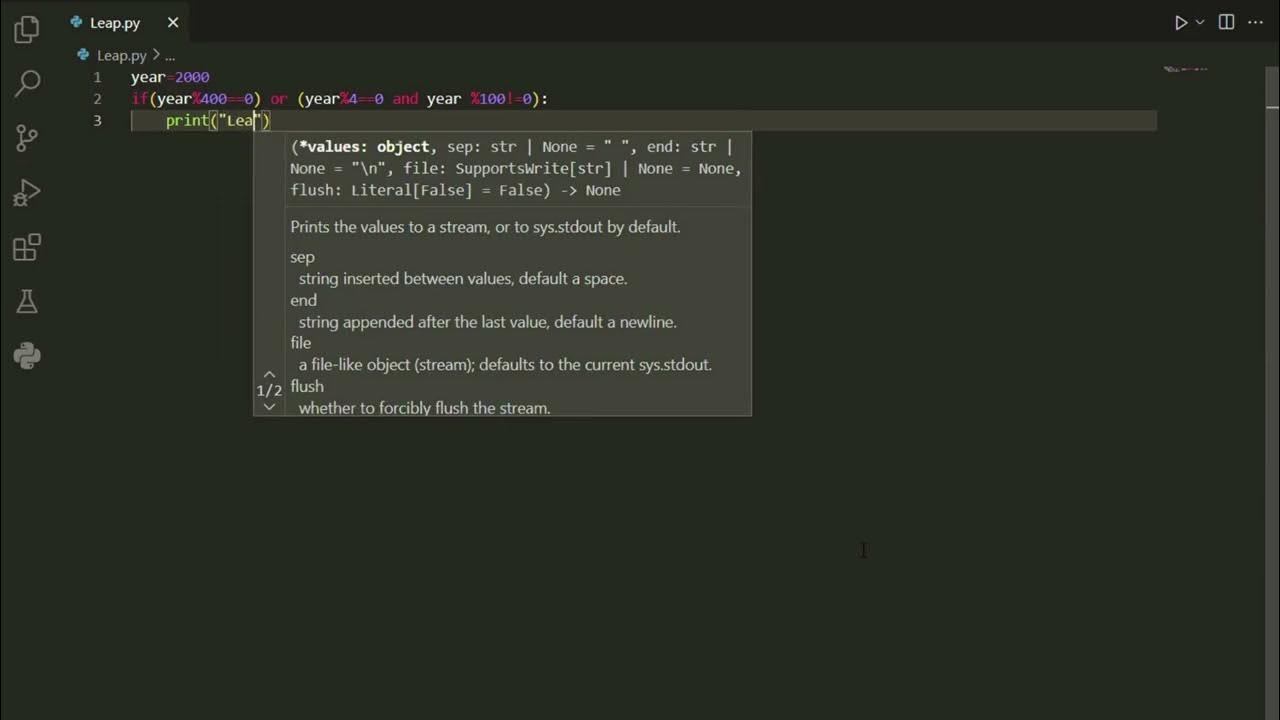 LEAP YEAR IN PYTHON - YouTube