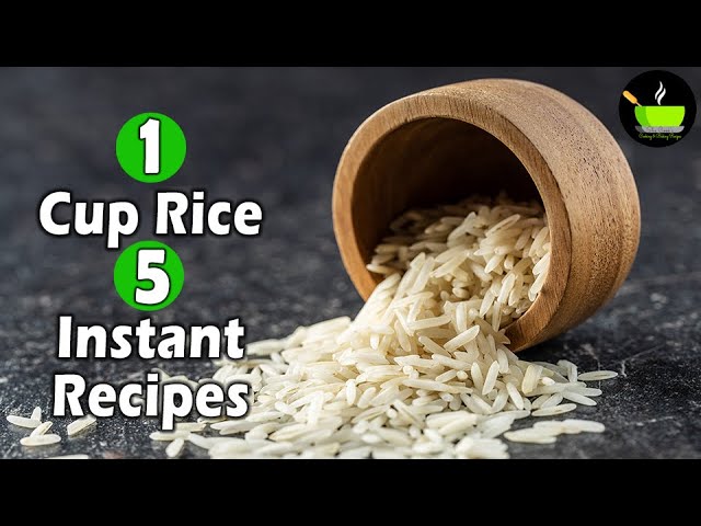1 Cup Rice 5 Instant Recipes| Easy Instant Rice Recipes| Lunch Box Rice Recipe| Variety Rice Recipes | She Cooks