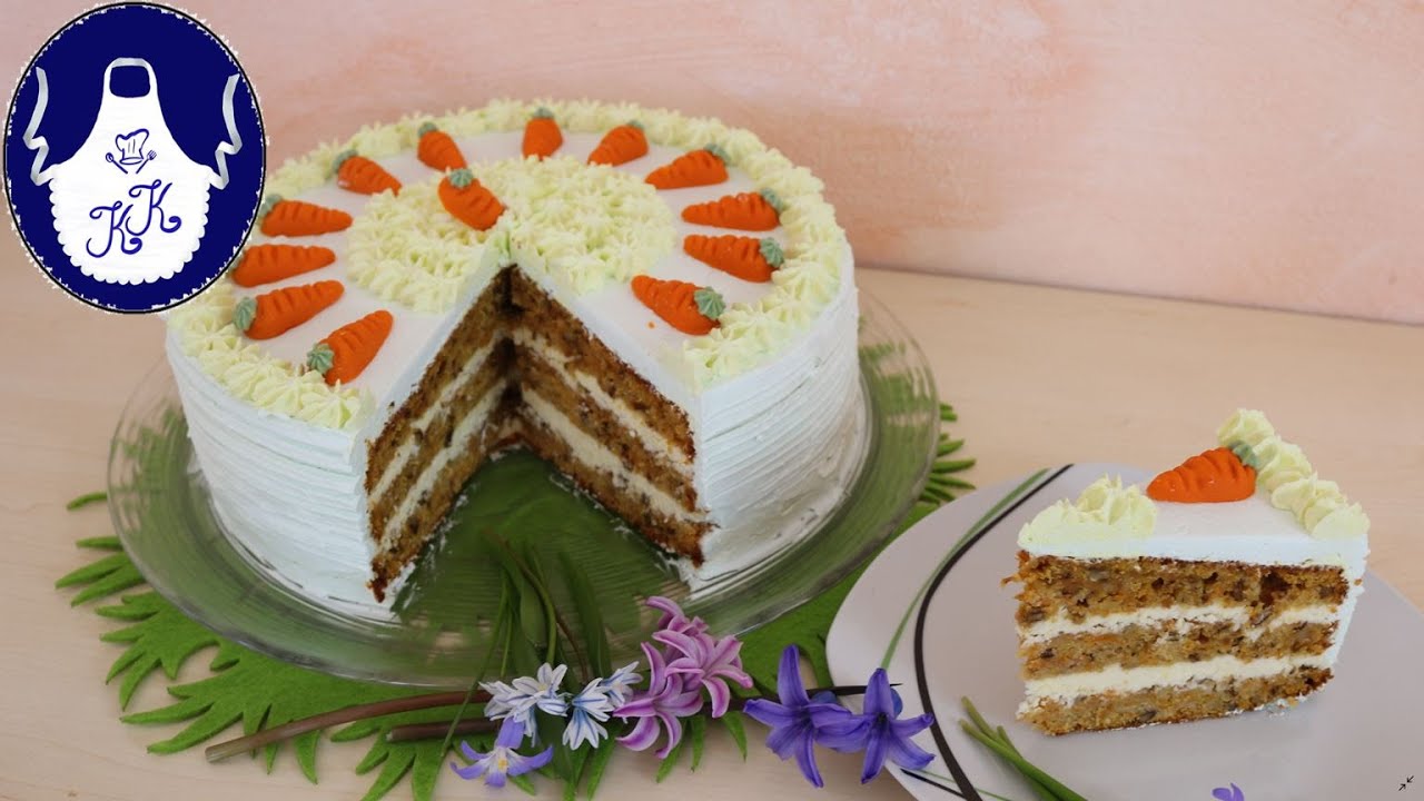 Möhrentorte mit Frischkäsecreme - Buttercreme / Osterntorte - YouTube