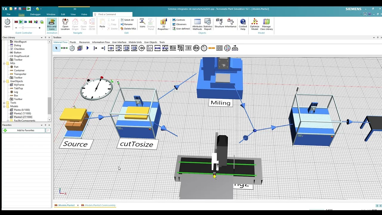 Sistemas integrados de manufactura2025 spp   Tecnomatix Plant Simulation 16 1    Models Planta3 2025
