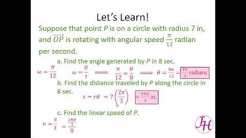 Linear and Angular Speed