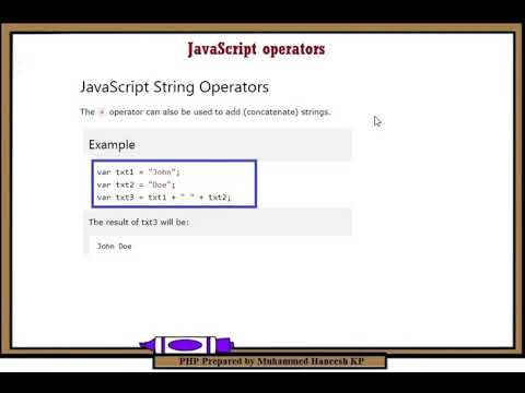 String operators in javascript - YouTube
