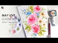 Watercolour painting loose roses  flowers  may live