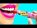 Edible Makeup A Cinderella Story using Hubba Bubba (CC Available)