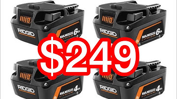 18V 6.0 Ah MAX Output Lithium-Ion (2-Pack) with 18V 4.0 Ah MAX Output Lithium-Ion (2-Pack) $249