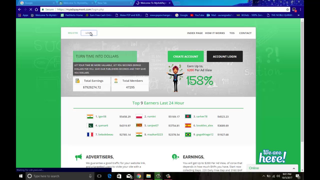 A new PTC site to earn online MyAdsPayment