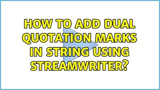 How to add dual quotation marks in string using StreamWriter?