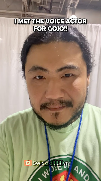 I MET THE VOICE ACTOR FOR GOJO AND GOT HIM TO SAY THIS🔥🔥 #anime #jujutsukaisen #viralvideo