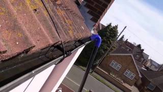 This is our massivley powerful gutter vacuum system cleaning some
gutters and picking up a brick.just an example of what machine can do.