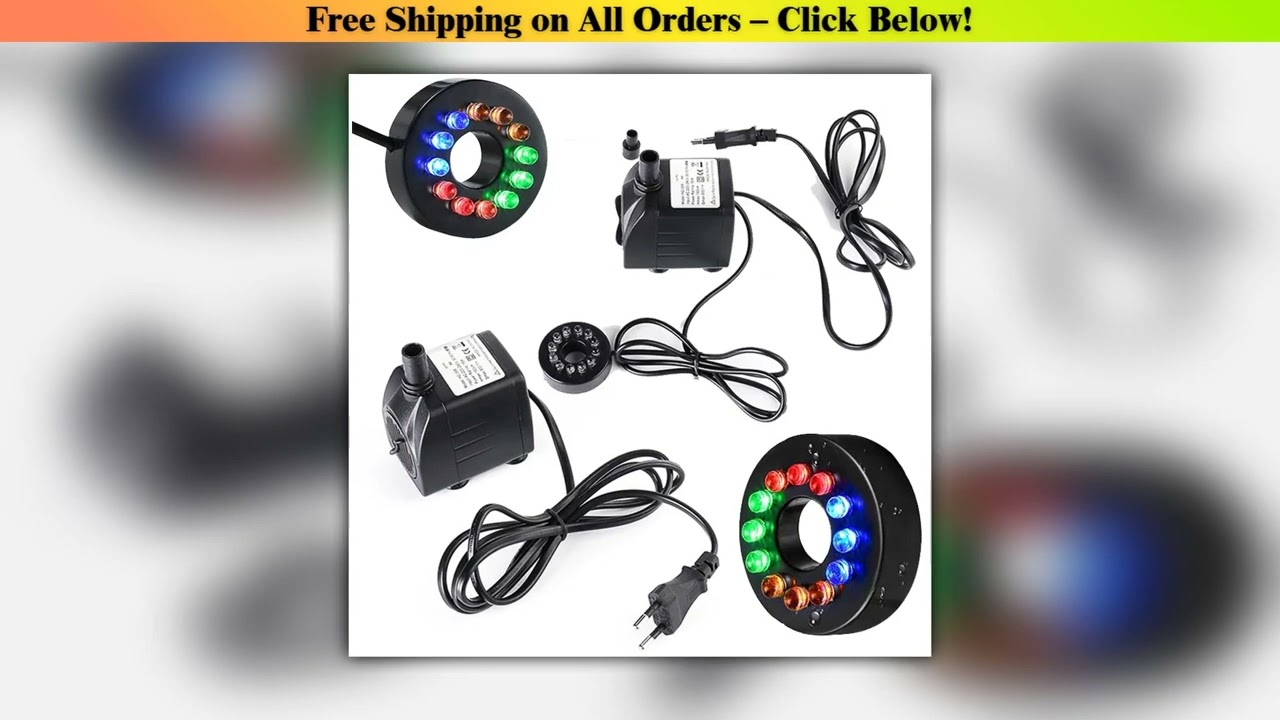 AC 220V 10W 12light 450LH Silent Submersible Pump Aquarium Garden Fountain Aquarium Fish Pond Rocke