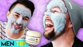 Men Try Carbonated Bubble Clay Mask