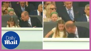 Sweet Moment Prince William Comforts Tired Princess Charlotte At The Platinum Jubilee