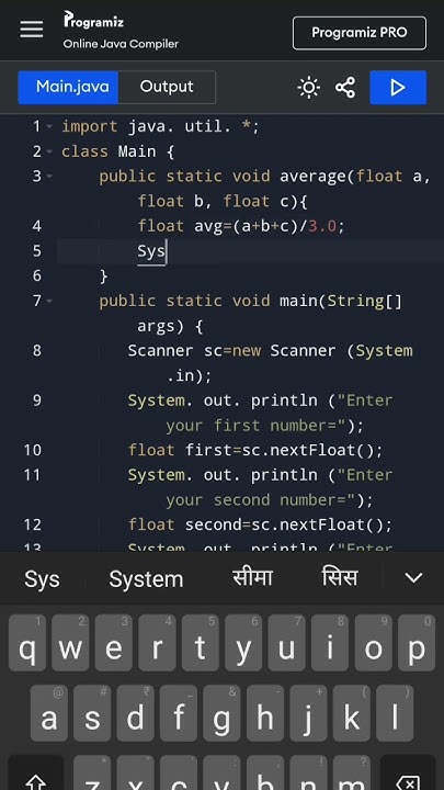 Average of 3 number in java 😍😍#code #java code #dsa - YouTube