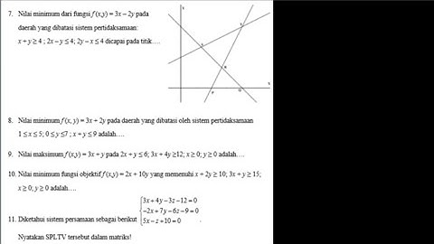 Pembahasan Soal Sistem Pertidaksamaan Linear 1 | Program Liniear