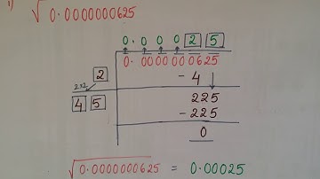 Easyway  to find Square Root of decimal number 0.0000000625 by Long division method- Class8