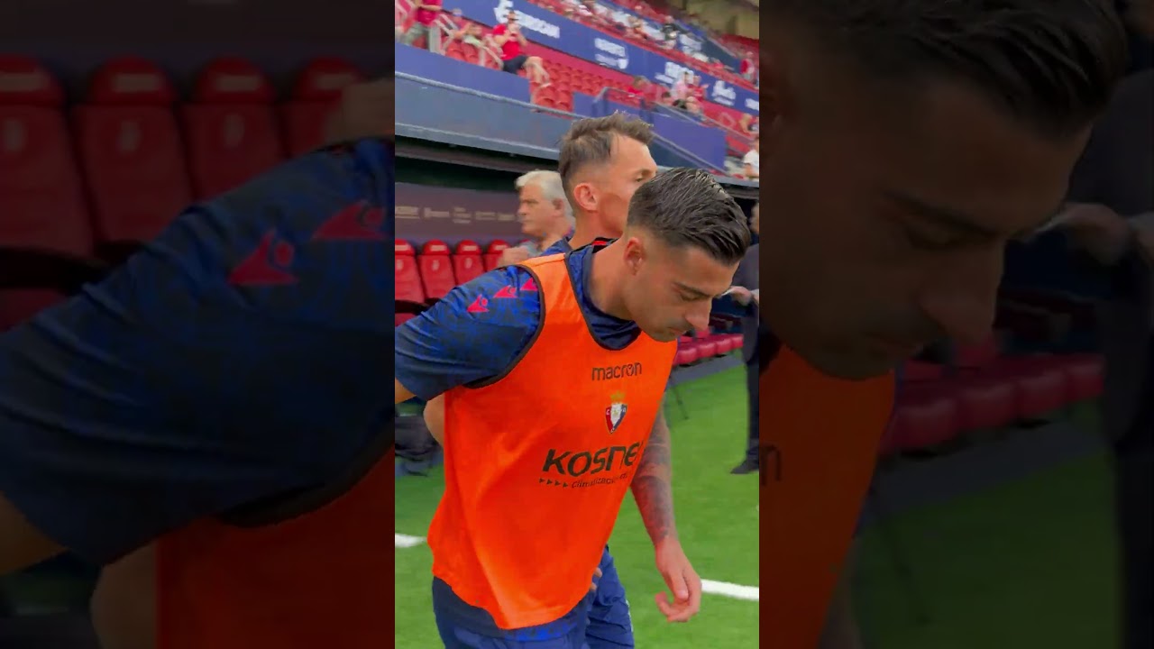 Osasuna sale a calentar en el #OsasunaRayo