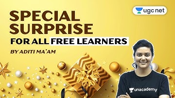 UGC NET 2021| Special Surprise by Aditi Sharma | For All Free Learners