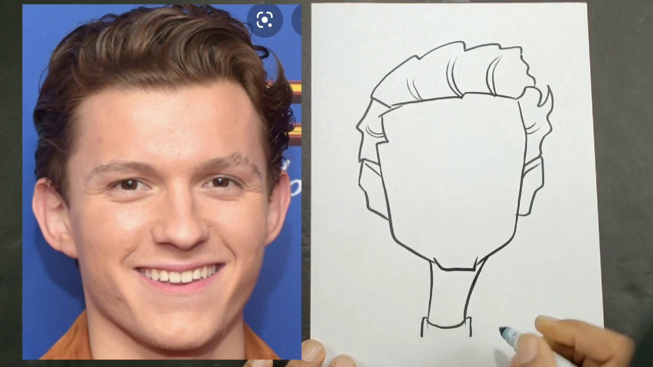 How to Draw a easy Caricature of Tom Holland - YouTube
