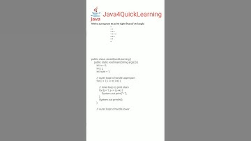 Program to print right Pascal’s triangle in java || Interview Questions || #Java4QuickLearning