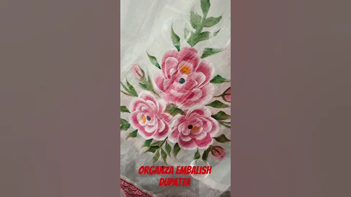Hand painted organza embalish dupatta 😍| Trending organza dupatta ❤️|#trending #viral