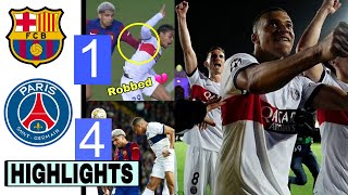 BARCELONA VS PSG (1-4) HIGHLIGHTS | Champions League quarter final | Araújo sent off and Xavi 🤯