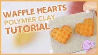 Miniature Waffle Heart Earrings | Polymer Clay Tutorial