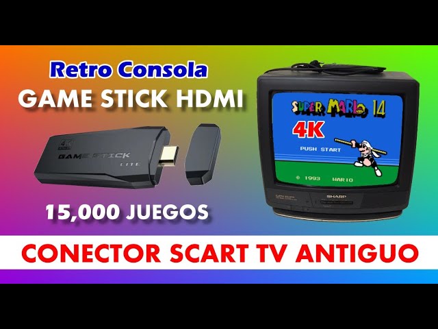 ✓ CONSOLA RETRO PENDRIVE HDMI GAME STICK 4K EN TV ANTIGUO CON SCART  [TUTORIAL RECOMENDADO] 