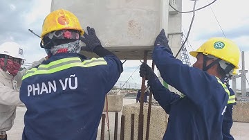 LẮP DỰNG CỘT BETONG PRECAST CÔNG TY PHAN VŨ - PRECAST COLUMN ERECTION