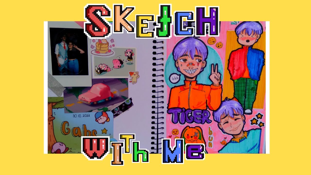 sketch with me #1 desenhe comigo + mostrando meu novo sketchbook 🎨📒🌱